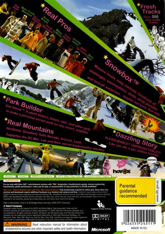 Back Cover for Amped 3 (Xbox 360)