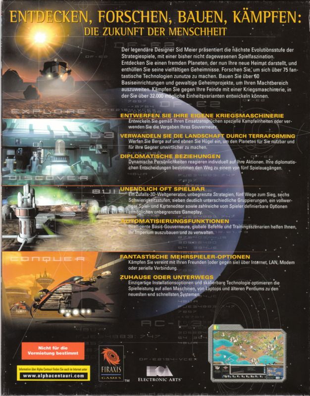 Back Cover for Sid Meier's Alpha Centauri (Windows)