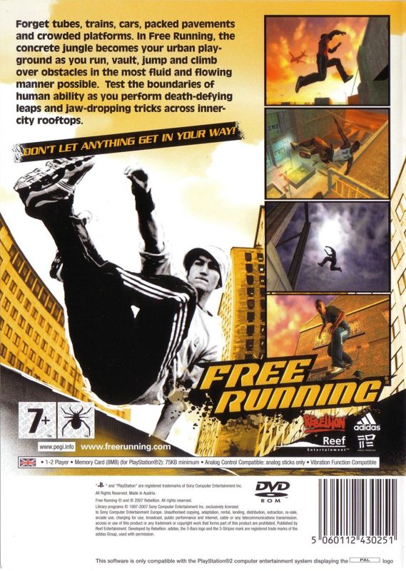 Back Cover for Free Running (PlayStation 2)