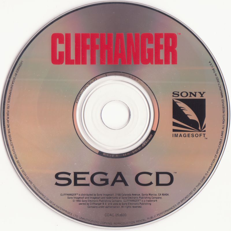 Media for Cliffhanger (SEGA CD)