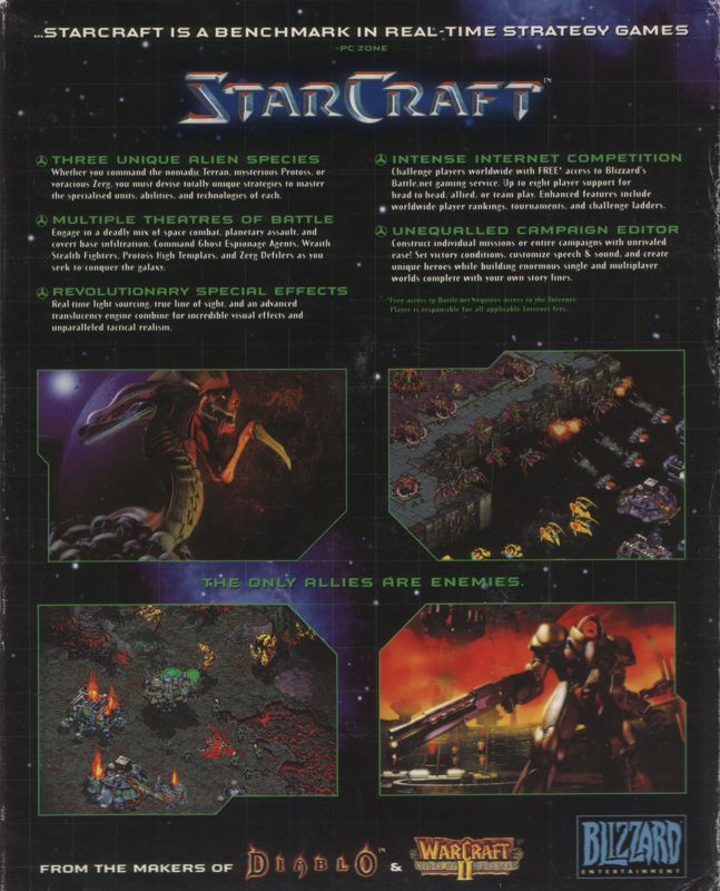 Back Cover for StarCraft (Windows)