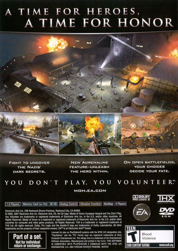 Other for Medal of Honor Collection (PlayStation 2): Medal of Honor: European Assault - Keep Case - Back