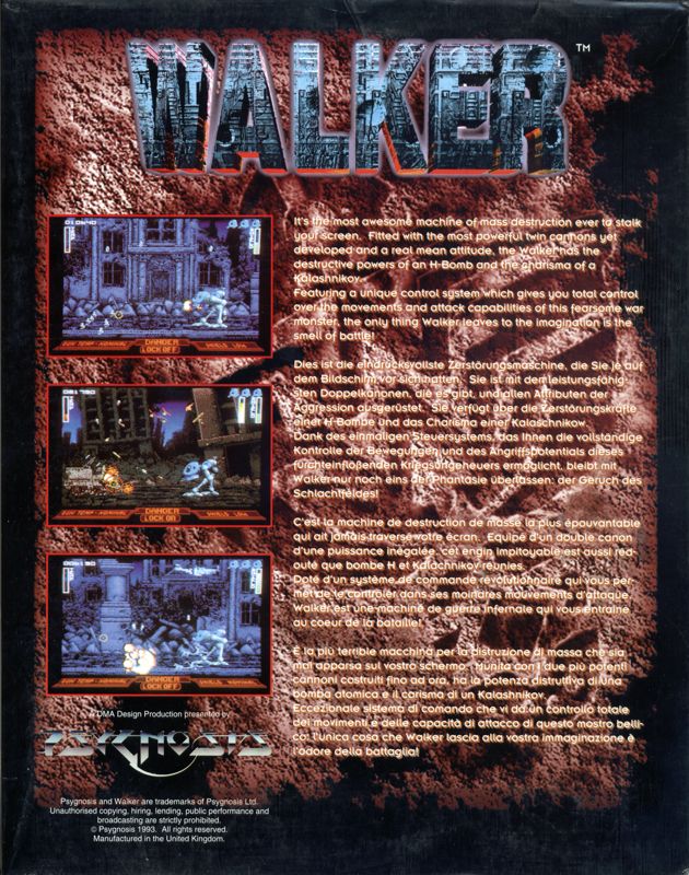 Back Cover for Walker (Amiga)