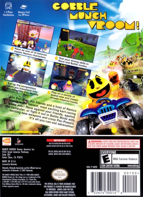 Back Cover for Pac-Man World Rally (GameCube)