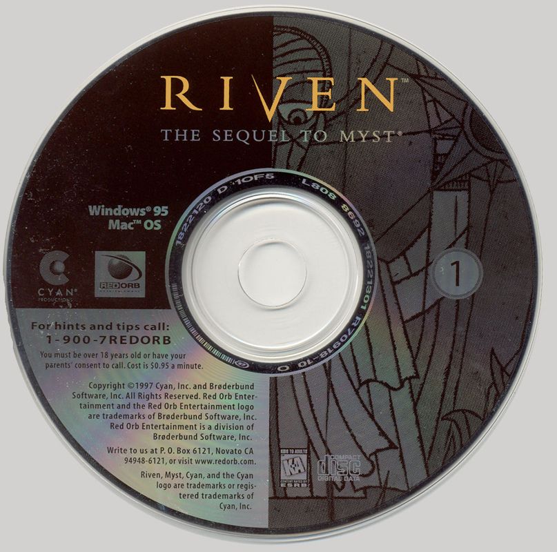 Media for Riven: The Sequel to Myst (Macintosh and Windows): Disc 1