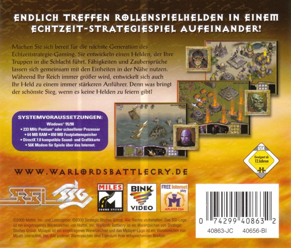 Other for Warlords: Battlecry (Windows): Jewel Case - Back