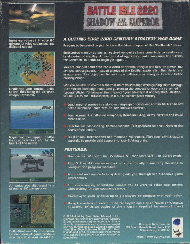 Back Cover for Battle Isle 2220: Shadow of the Emperor (Windows and Windows 3.x)