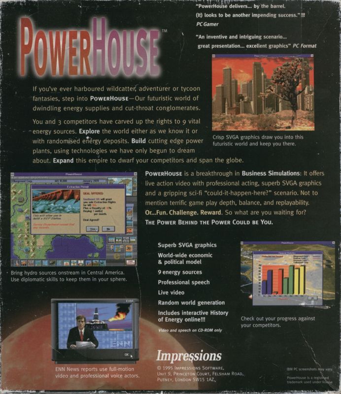 Back Cover for PowerHouse (Windows 3.x)