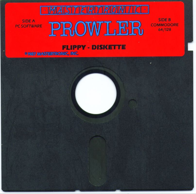 Media for Prowler (Commodore 64 and PC Booter) (PC and C64 in same box (flippy disk))