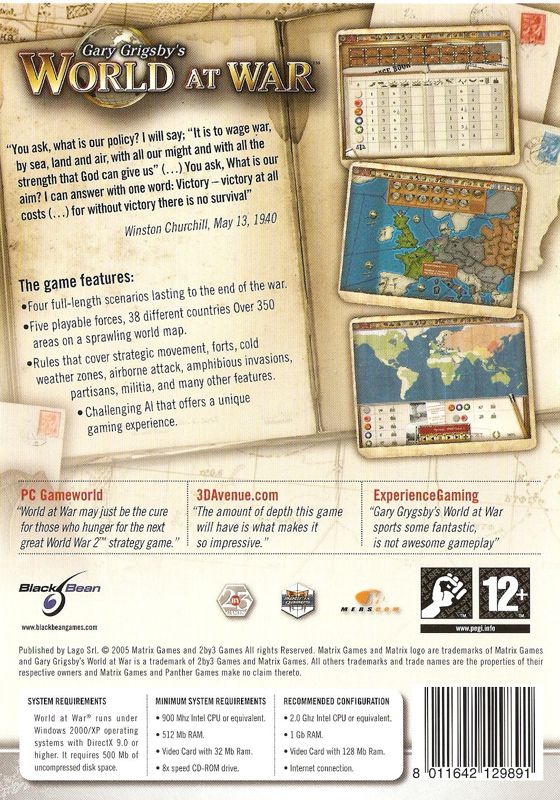 Gary Grigsby's World at War cover or packaging material - MobyGames