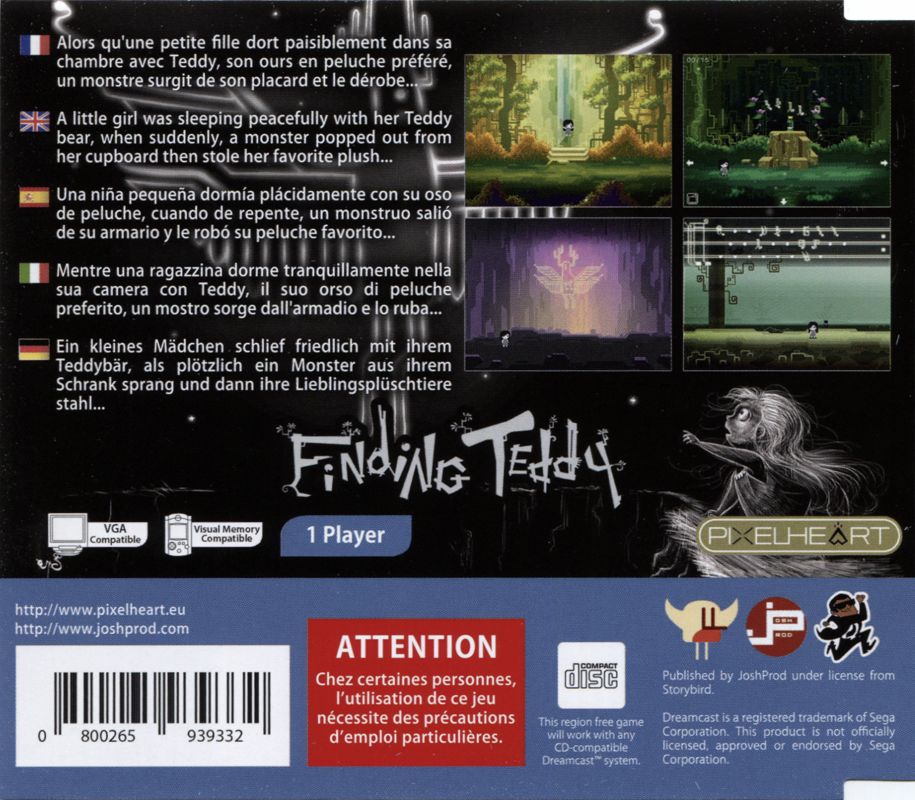 Back Cover for Finding Teddy (Dreamcast)