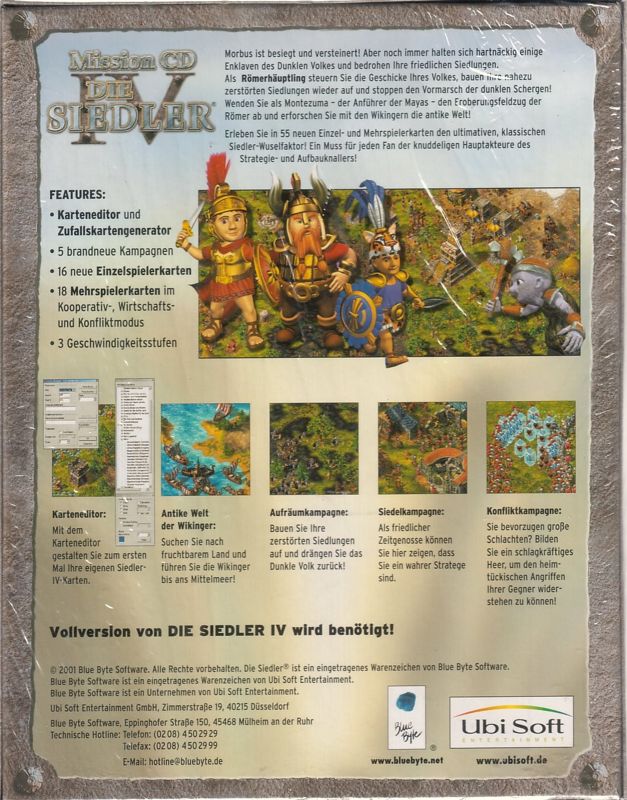 Back Cover for The Settlers IV: Mission CD (Windows)
