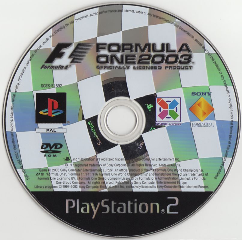 Media for Formula One 2003 (PlayStation 2)