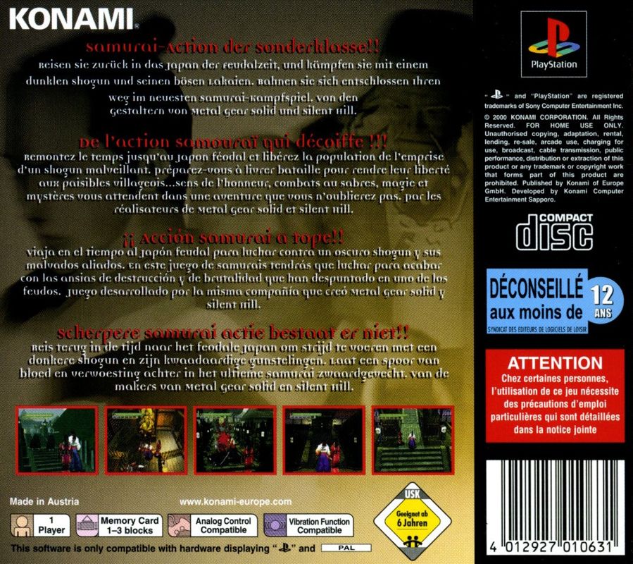 Back Cover for Soul of the Samurai (PlayStation)