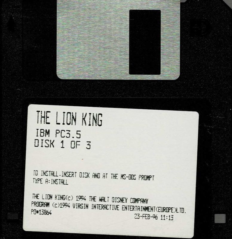 Media for The Lion King (DOS): Disk 1