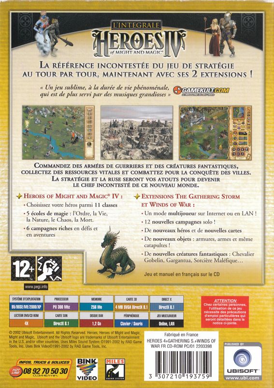 Back Cover for Heroes of Might and Magic IV: Complete (Windows)