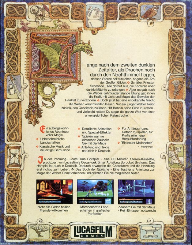 Back Cover for Loom (Amiga)