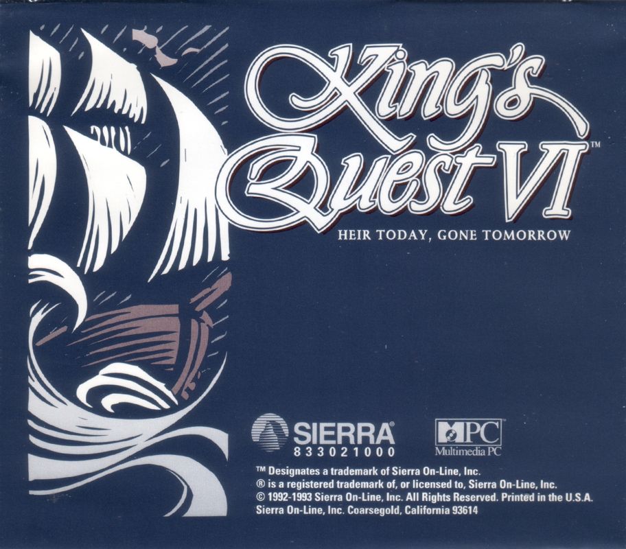 Other for King's Quest VI: Heir Today, Gone Tomorrow (DOS and Windows 3.x): Jewel Case - Back