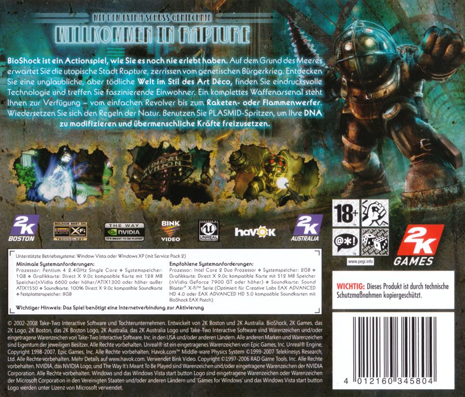 Other for BioShock (Windows) (Software Pyramide release): Jewel Case - Back