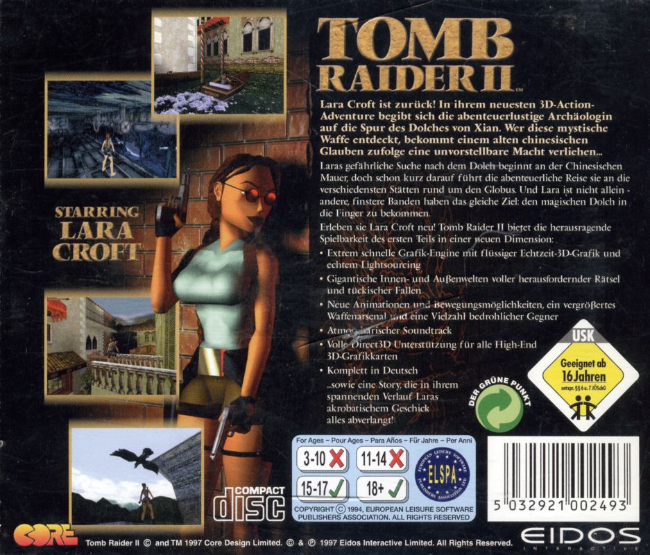 Other for Tomb Raider II (Windows): Jewel Case - Back