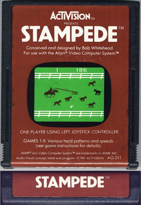Media for Stampede (Atari 2600) (Variant trademark notice)