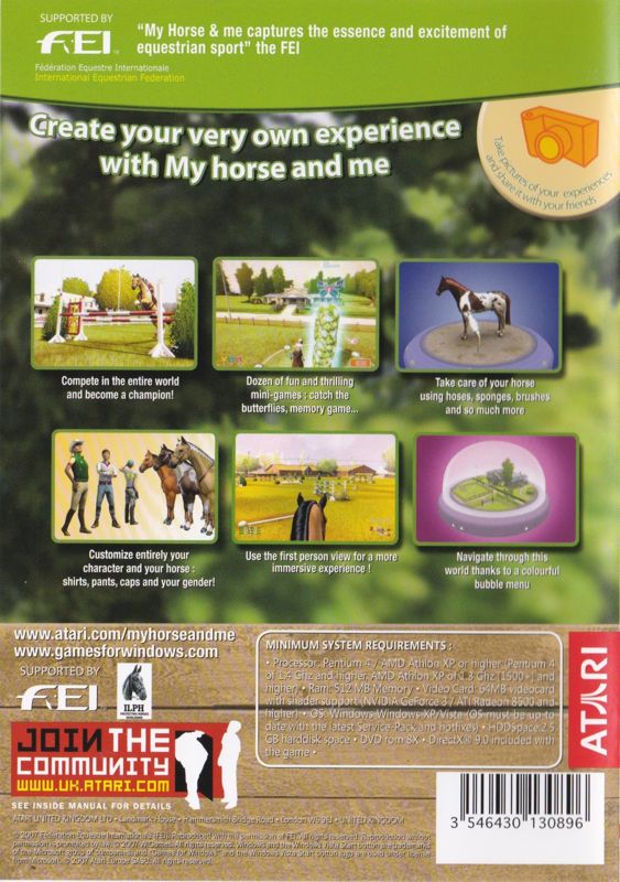 Back Cover for My Horse & Me (Windows)