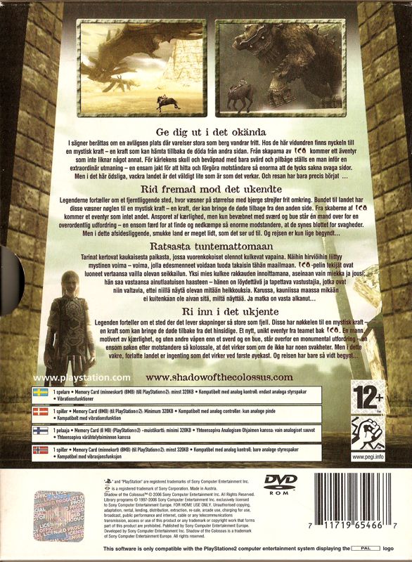 Back Cover for Shadow of the Colossus (PlayStation 2)