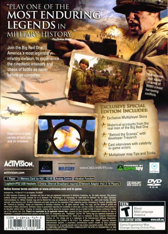 Call of Duty 2 Big Red One (Collector's Edition) cover or packaging