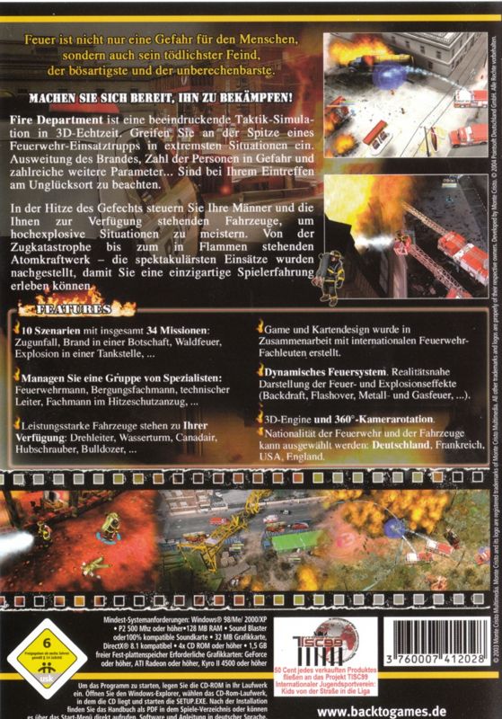 Back Cover for Emergency Fire Response (Windows) (Hall of Game Release (.pdf-manual only))