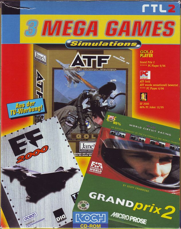 Front Cover for 3 Mega Games: Simulations (DOS and Windows)