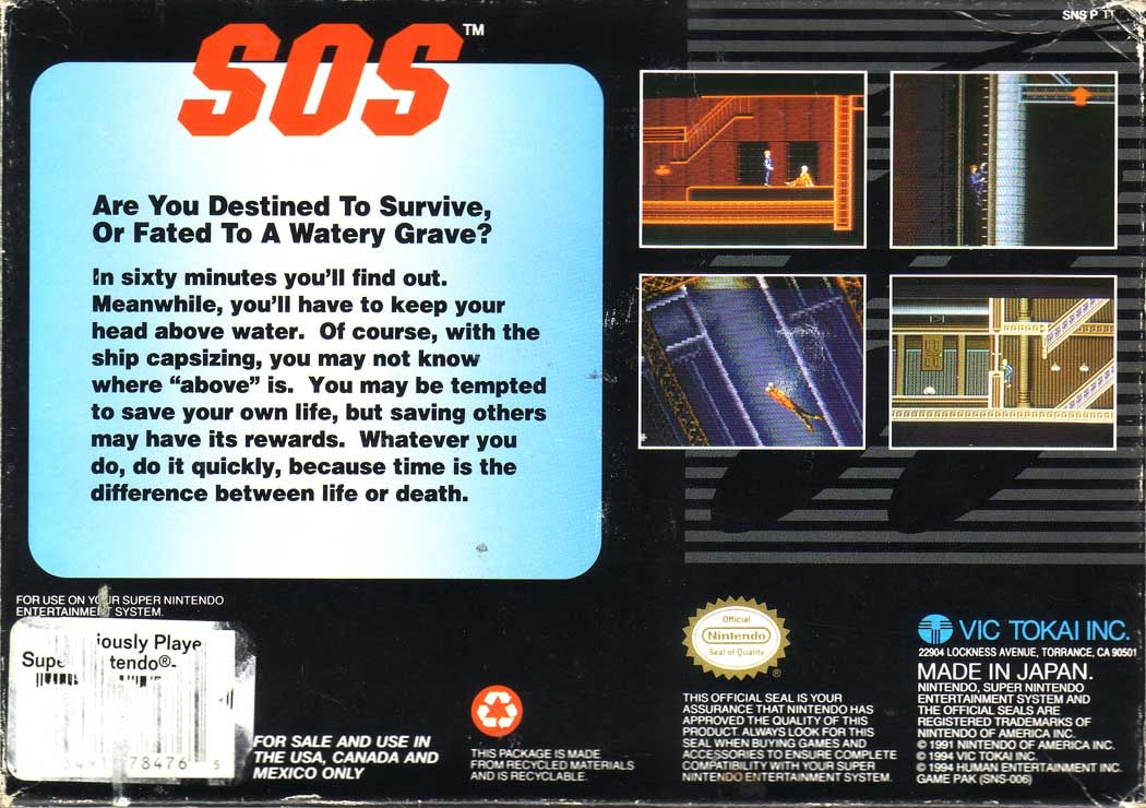 Back Cover for SOS (SNES)