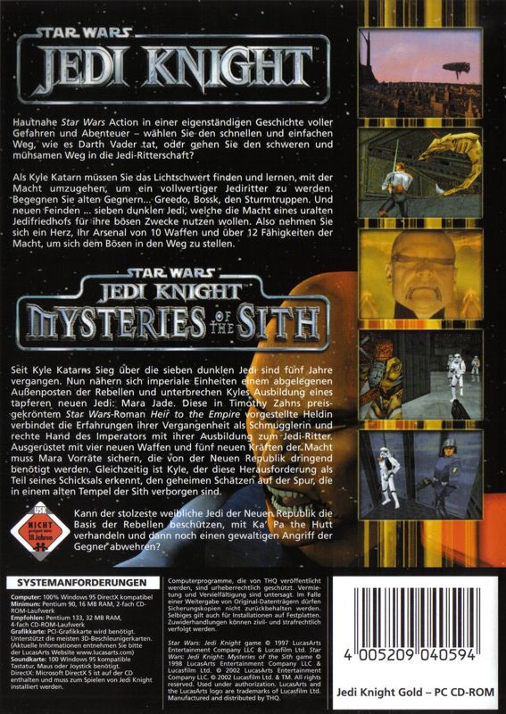 Back Cover for Star Wars: Jedi Knight - Bundle (Windows) (re-release)