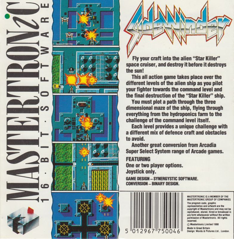 Back Cover for SideWinder (Atari ST)