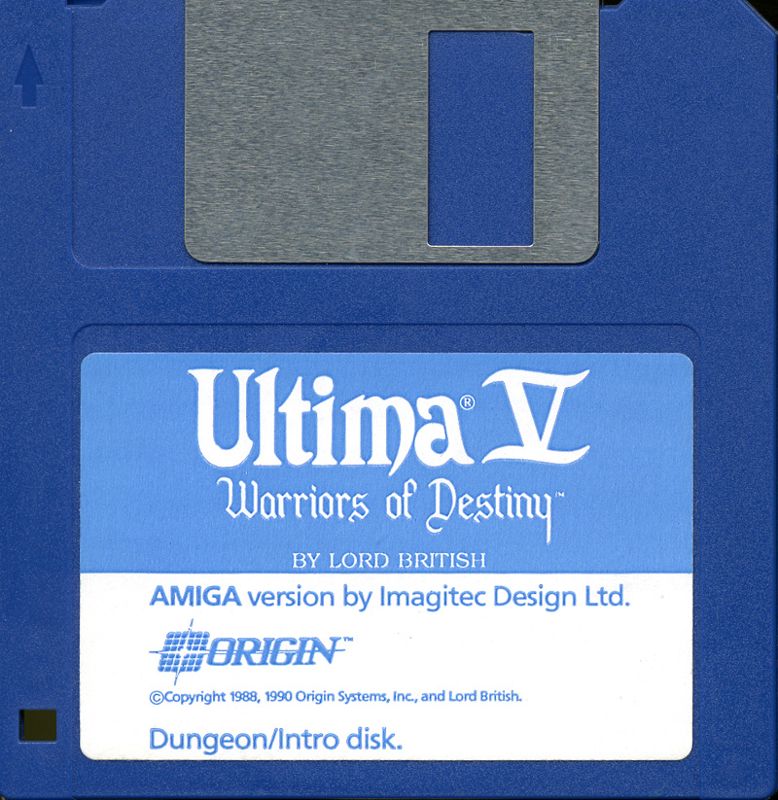 Media for Ultima V: Warriors of Destiny (Amiga): Disk 1 - Dungeon/Intro disk