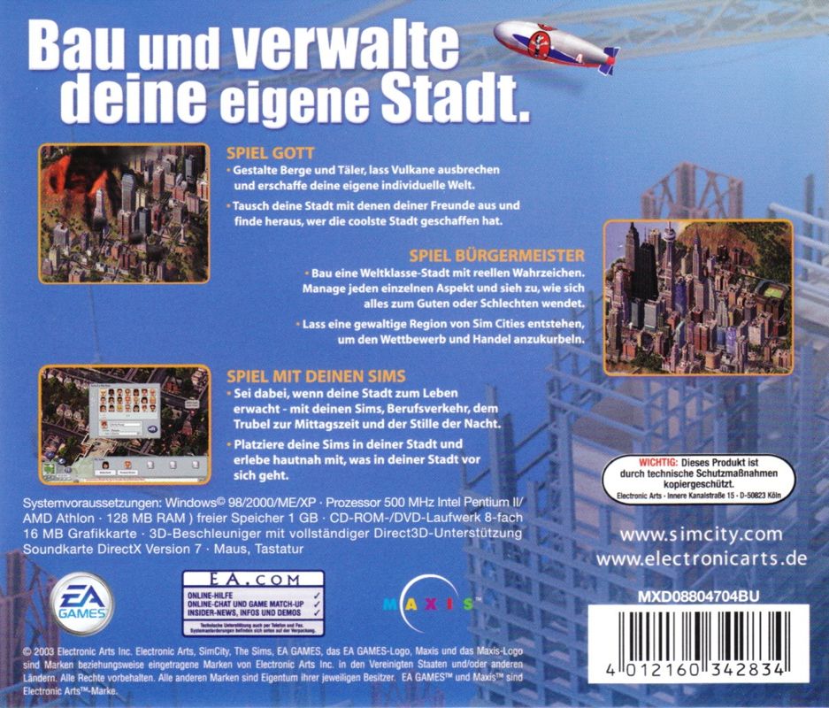 Other for SimCity 4 (Windows) (Software Pyramide release): Jewel Case - Back