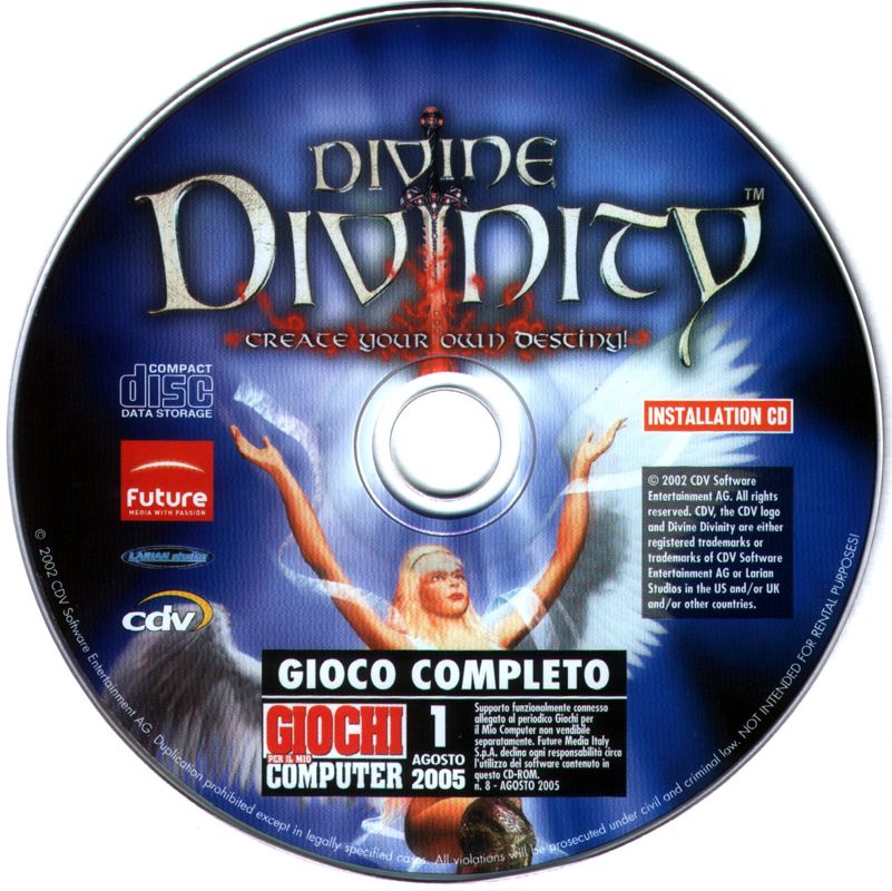 Media for Divine Divinity (Windows) (Giochi per il mio computer n°8 8/2005 Disc 1 covermount): Installation Disc 1