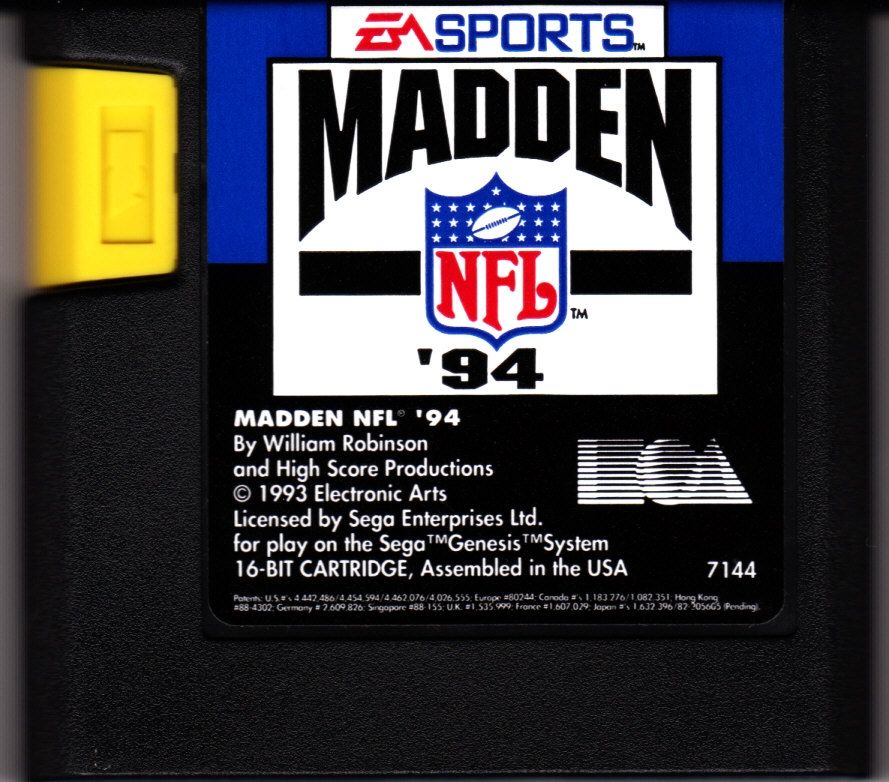 Media for Madden NFL '94 (Genesis)