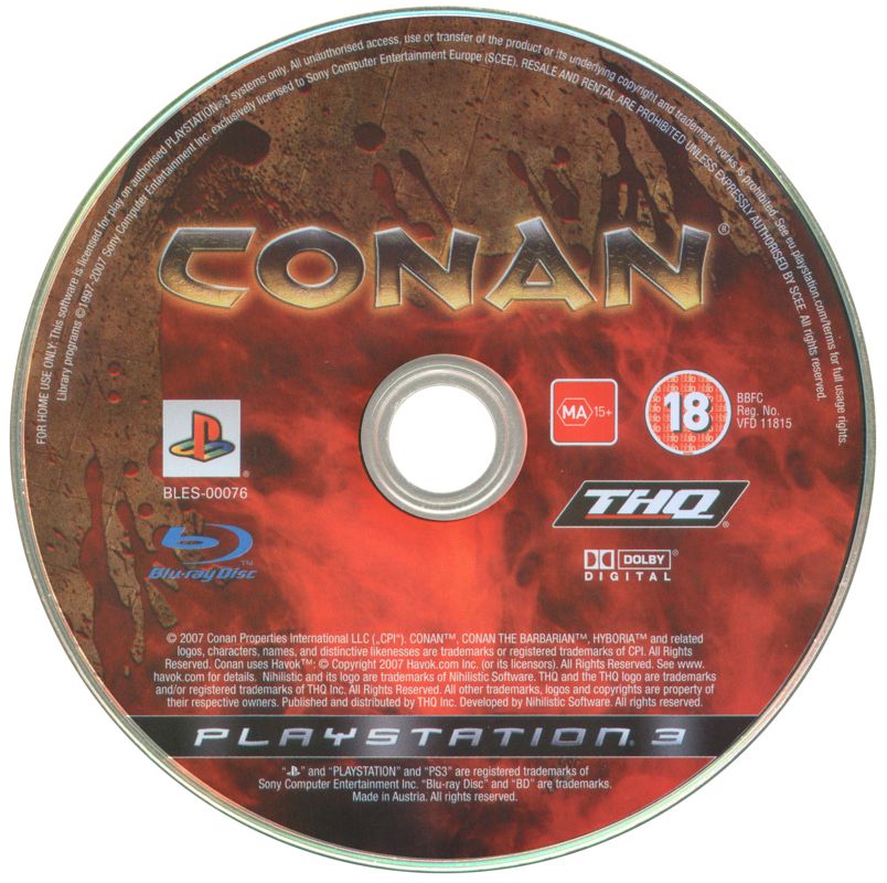 Media for Conan (PlayStation 3)