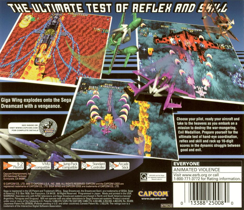 Back Cover for Giga Wing (Dreamcast)