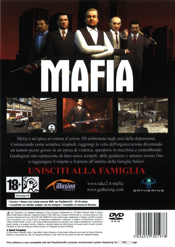 Back Cover for Mafia (PlayStation 2)
