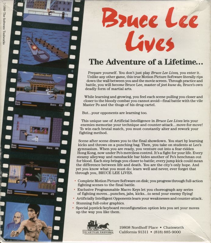 Back Cover for Bruce Lee Lives (DOS)