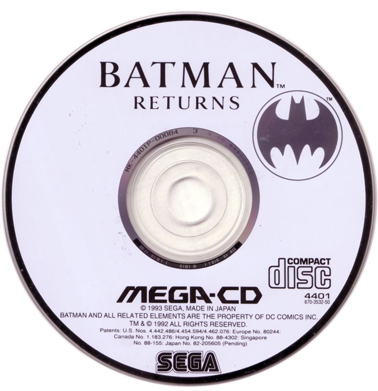Media for Batman Returns (SEGA CD)