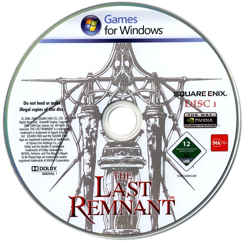 Media for The Last Remnant (Windows): Disc 1