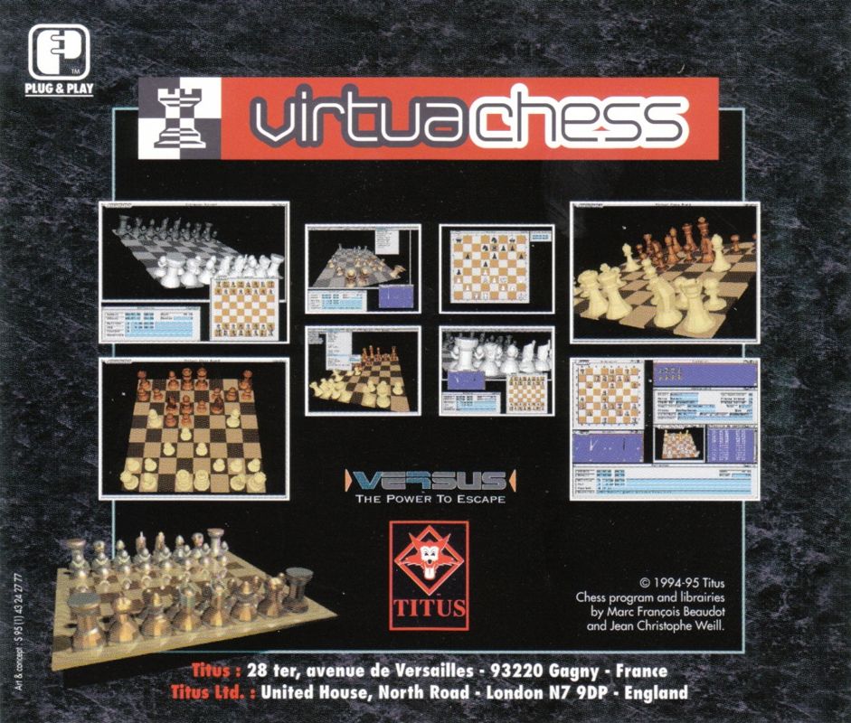 Other for Virtual Chess (Windows): Jewel Case - Back