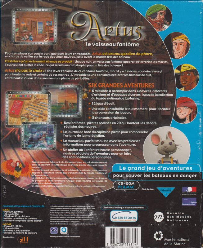 Back Cover for Artus et le vaisseau fantôme (Macintosh and Windows)