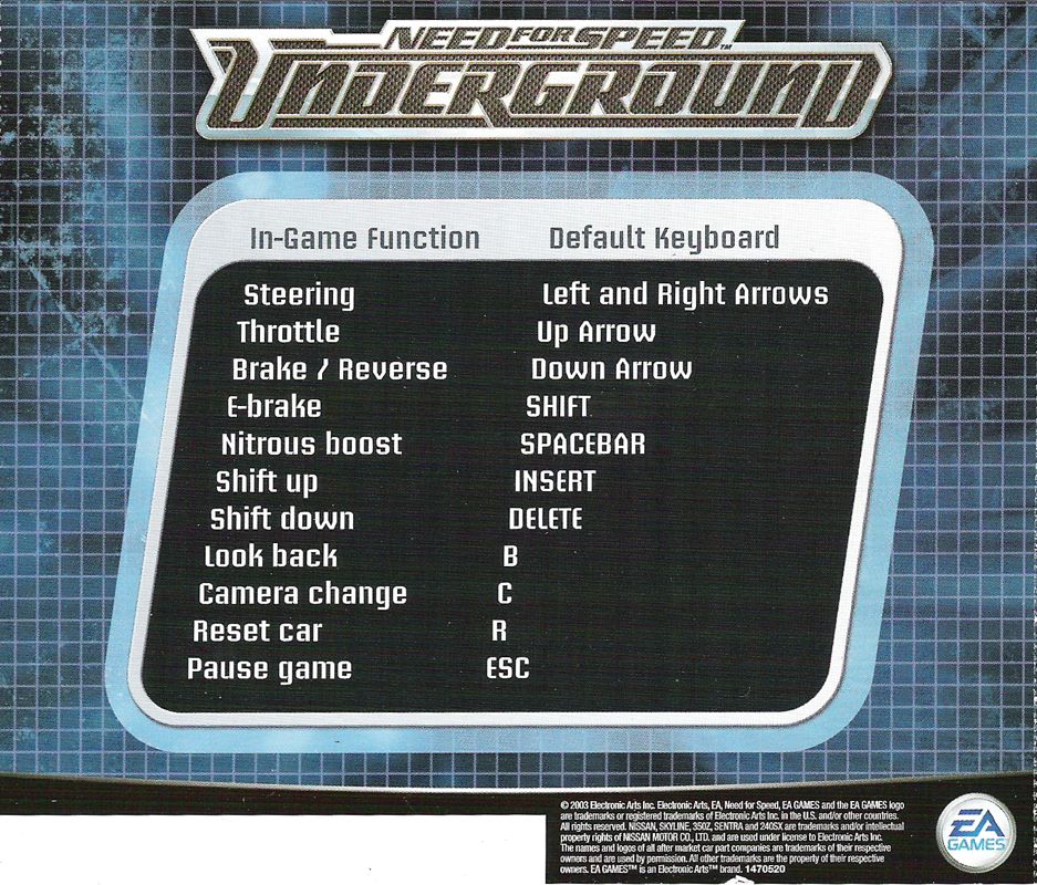 Other for Need for Speed: Underground (Windows): Jewel Case - Back