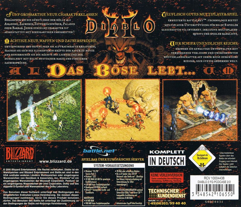 Other for Diablo II (Windows) (First release): Jewel Case 2 - Back