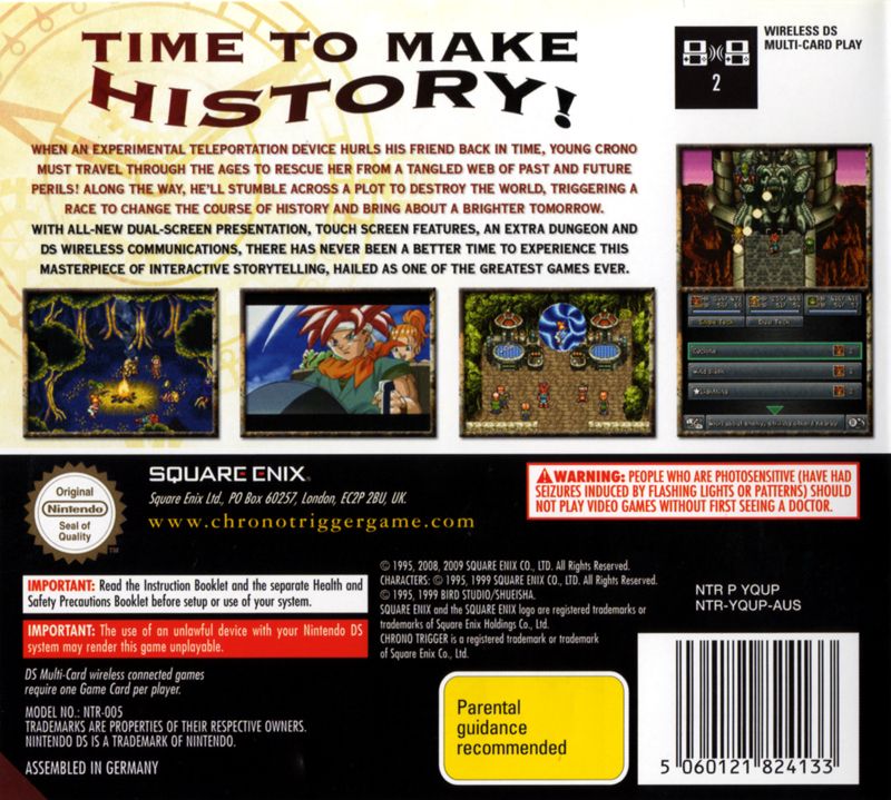 Back Cover for Chrono Trigger (Nintendo DS)