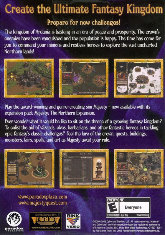 Back Cover for Majesty: The Fantasy Kingdom Sim - Gold Edition (Windows) (Paradox release)