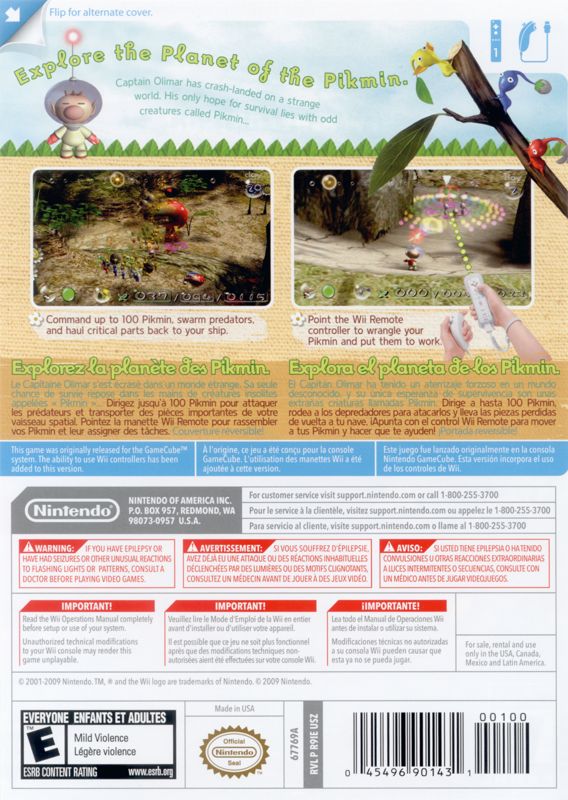 Back Cover for Pikmin (Wii)